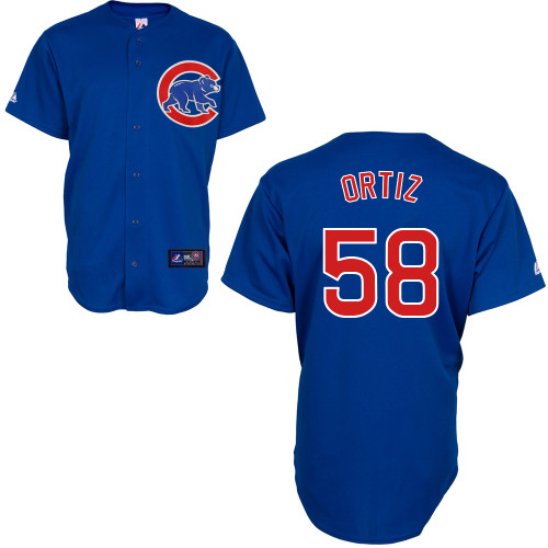 Joseph Ortiz #58 MLB Jersey-Chicago Cubs Men's Authentic Alternate 2 Blue Baseball Jersey
